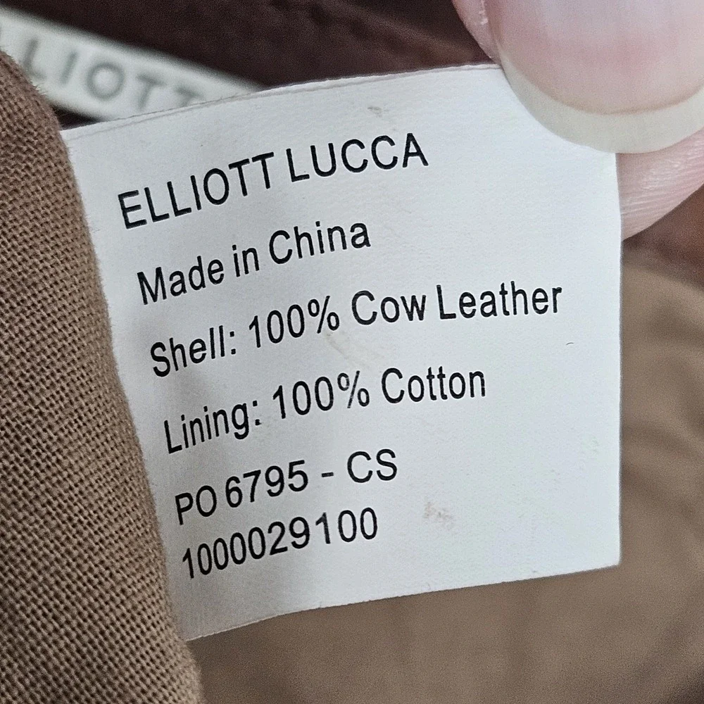 Elliott Lucca Shoulder Bag Hobo Purse Brown Pebbled Leather‎ Knot Ruched Front